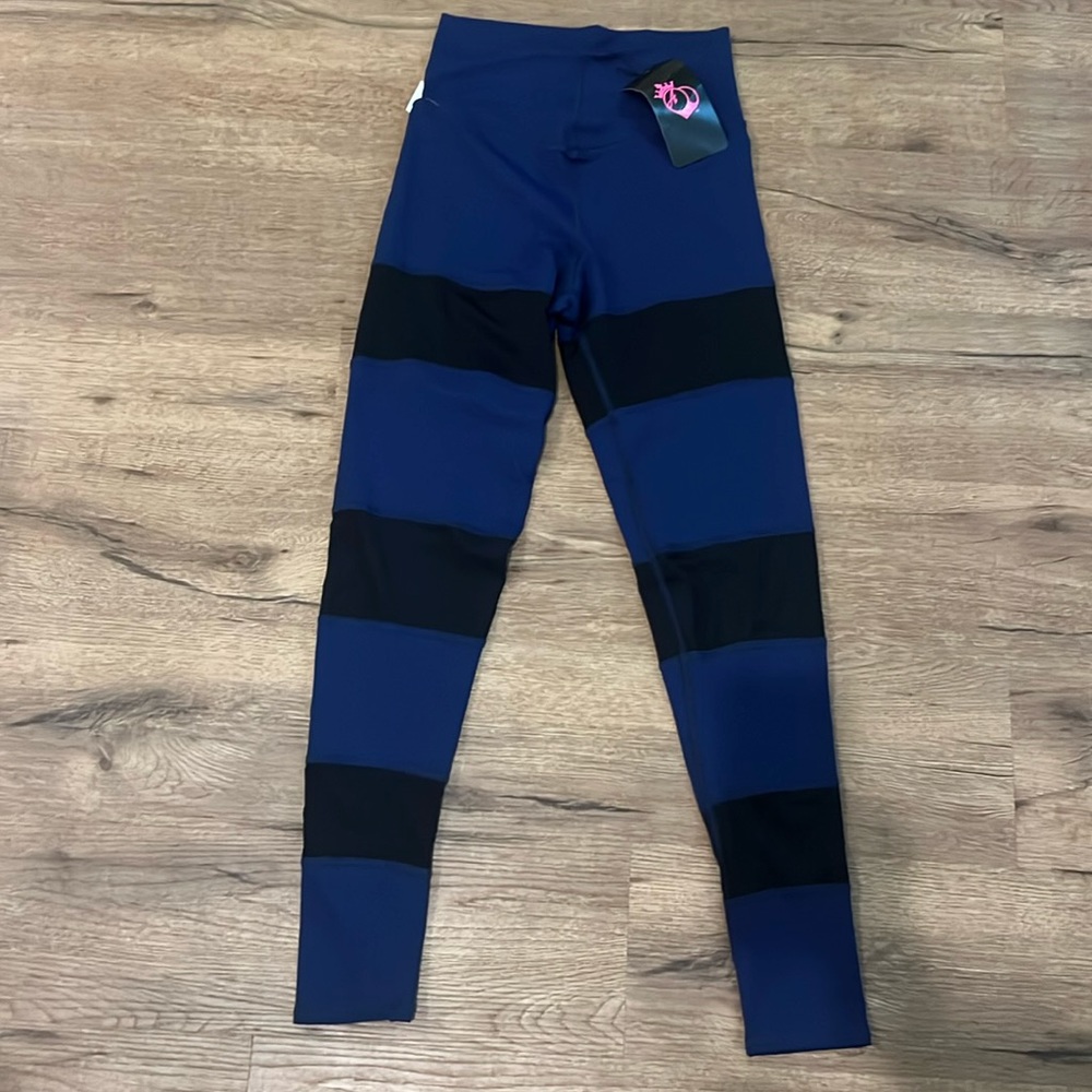 NWT BootyQueen Navy and Black Leggings